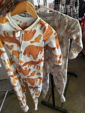 Carter's Orange and White Toddler Zip-Up Fleece
